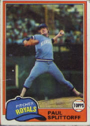 1981 Topps Baseball Cards      218     Paul Splittorff